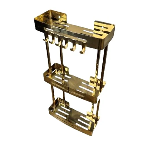 قفسه حمام ۳ طبقه استیل ( ۸ پایه )